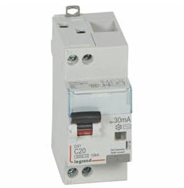 410786 Legrand Disjoncteur différentiel 20A 30mA type AC 1P+N DX³6000 10kA