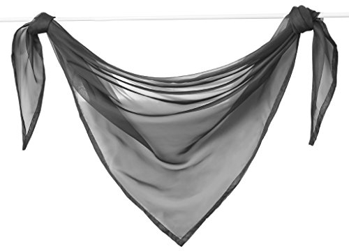 Querbehang Deko Gardinen aus transparentem Voile Triangle Schals L*B 200 * 100cm Grau