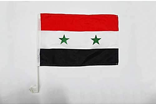 AZ FLAG Autofahne Syrien 45x30 cm Syrische Mesh-Polyester Saugnapf