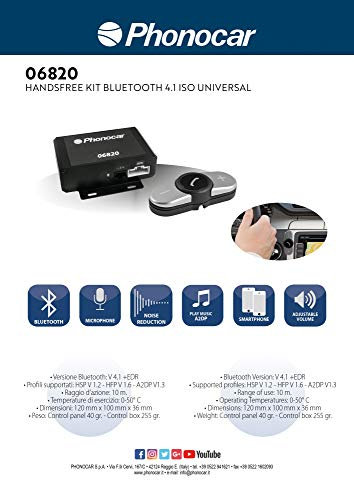 PHONOCAR 06820 Kit manos libres BT Bluetooth