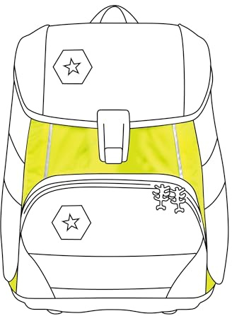 Step by Step Neon Pull-Over für 2in1 Plus Schulranzen, gelb, Reflektorüberzug mit Leuchteffekt für mehr Sichtbarkeit, einfache Anbringung