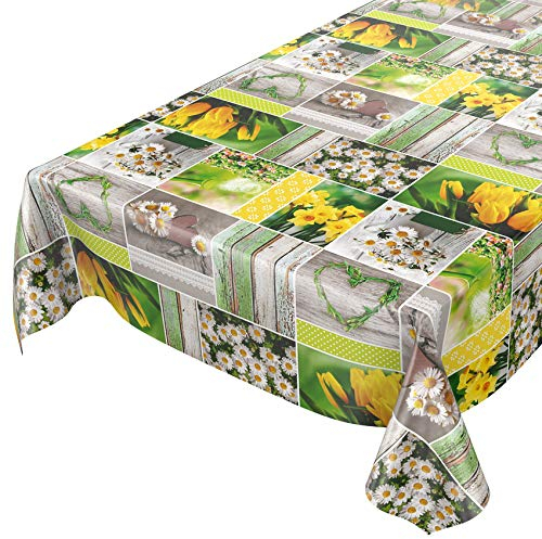 ANRO Tischdecke Wachstuch abwaschbar Wachstuchtischdecke Wachstischdecke Frühlingsmotiv Blumen Photoprint 100x140cm