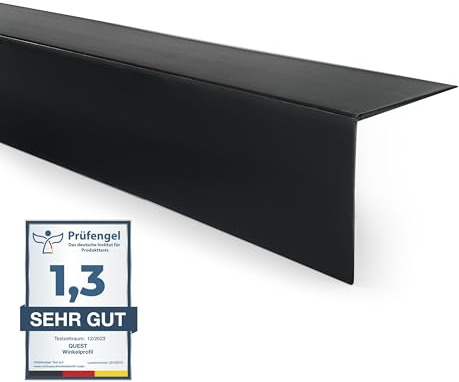 Quest Vinkelprofil PVC självhäftande 50x50 mm kantskydd – svart, 100 cm
