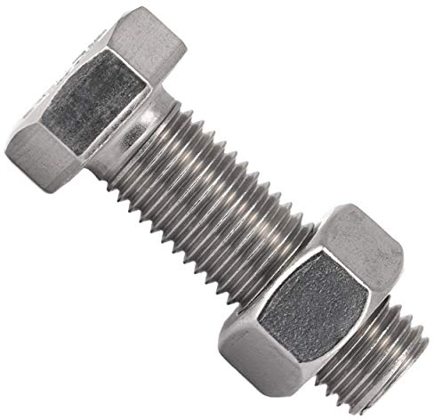 OPIOL QUALITY® Sechskantschrauben M10x20 mit Sechskantmuttern M10 (50 Stück) aus Edelstahl A2 V2A Set DIN 933 / DIN 934 Muttern Maschinenschrauben Edelstahlschraubenset Gewindeschrauben