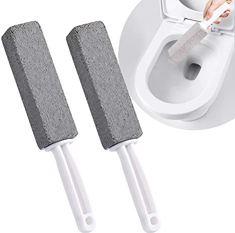 Hotype Bloque para Limpieza de WC Piedra de Limpieza de Pómez Natural 2pcs, Escobilla de Baño de Piedra Pómez con Mango Colgante, para Limpieza Baño/Inodor/Parrilla/Cuidado de Los Pies