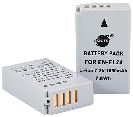 DSTE EN-EL24 ENEL24 Lithium-Ionen-Akku, wiederaufladbar, kompatibel mit Nikon 1 J5, 2 Stück