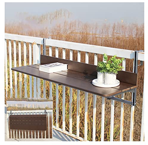 HDZNDH Balkontisch Klappbar Hängetisch, Balkonhängetisch klein, Outdoor Tisch, 5-Fach verstellbare Tischplattenhöhe, Beistelltisch für Balkon, Garten (Size : 120 * 37 * 9cm)