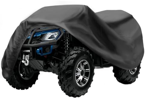 ZOEDO Housse de Protection imperméable et résistante au Vent pour Quad - Protection Toutes Saisons - 4 Roues - pour Kawasaki, Honda, Polaris, Yamaha - 213,6 cm (Noir, Taille XXL)