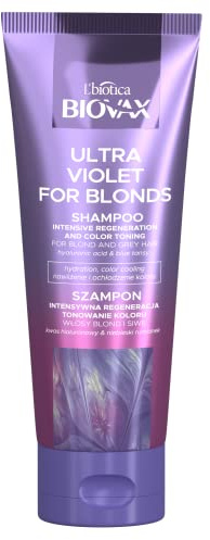 Biovax Ultra Violet Intensiv regenerierendes TonShampoo für blonde und graue Haare 200 ml