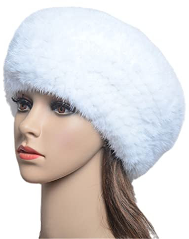 keusyoi Winter Luxus Damen Mütze Pelz Beanies Handgefertigte Strickmütze Warm Baskenmützen Mützen Mode Damen Fellmütze