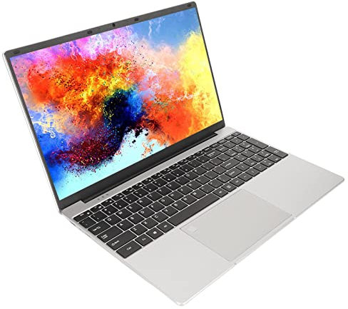 PUSOKEI 15,6 Zoll Laptop, Windows 11 Laptops, Celeron N5095 Prozessor, 16GB 128G SSD, 2K IPS Display, UHD Grafik, Webcam, 5G WiFi, BT, Tastatur mit Hintergrundbeleuchtung, Silber