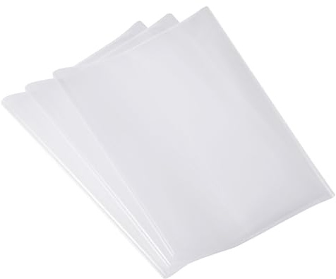 PATIKIL 6.7x9.6 Libro Cubierta, 10uds PP Ajustable Libro Texto Protector con Adhesiva Cinta Contra Agua Aceite Polvo Rasguños para Oficina Trabajo, Transparente