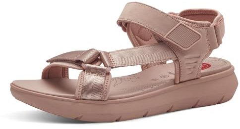 Jana Sandalias planas para mujer Softline 8-28770-42 521 Rose Sandalias planas cómodas multiancho Zapatos diarios Festivo Elegante Sandalia de pescador, Rosa, 38 EU Ancho