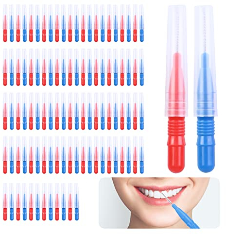 100 spazzolini interdentali per denti: pulizia dei denti, pulizia interdentale, igiene orale tipo I, cura dei denti, pulizia dei denti, spazzola interdentale, filo interdentale