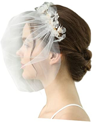 PACKOVE stutzenhalter kopfschmuck Weiße Brautkleider für die Braut Perlenhaarspangen Tiara goldenes hochzeitskleid Schleier für die Braut Brautschleier lang Haarschmuck Zubehör Haarnadel