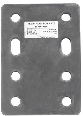 XIMPLIO Universelle Adapterplatte zur Höhenverstellung 4x90 der Anhängerkupplung für 2-Loch 90 mm AHK-Bock Flanschkugeln. verzinkt (ohne Schraubenset)