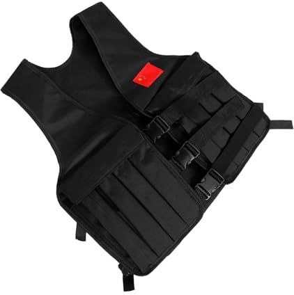 Yardwe Verstellbare Widerstandsfähige Stoff für Gewichtsweste Fitness Oxford Krafttrainingsweste in Lauf Schwarz und Sport für Herren und Damen