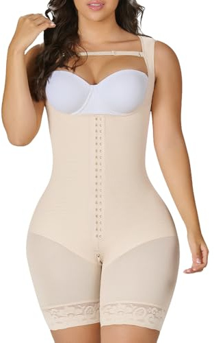 YIANNA Body Contenitivo Modellante Donna Pancera Contenitiva Guaina Snellente Intimo Pancia Piatta Shapewear Fajas Colombianas Reductoras y Moldeadora Beige M 7275