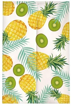 Türvorhang Ananas Grün Küchenvorhänge Polyester Raumteiler Vorhang Kurz Scheibengardinen mit Teleskopstange Vorhänge Kurz Türvorhang Insektenschutz Fliegenvorhang Terrassentür 70x150cm