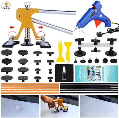 Manelord Car Dent Puller Kit, Auto Removal Tool with Golden Lifter Paintless Dent Repair Set for Auto Body Dent Remover