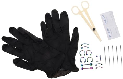 BELLIFFY Kit De Piercing Nariz Titanio Aro Nasal Juego De Dijes Para Perforación Joyas Corporales Apariencia Elegante