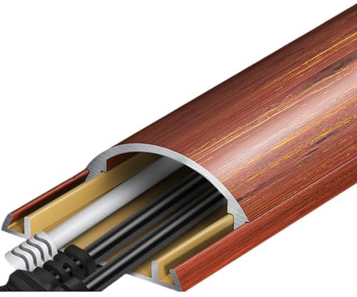 Serenitison Floor Cord Covers,Length 1m Long*2,Protect Cables Prevent Trip Hazards,Aluminum Wire Hider Cover,Floor Cable Protector,Self Adhesive,for Offices,Retail,Gyms,Factories And Garages