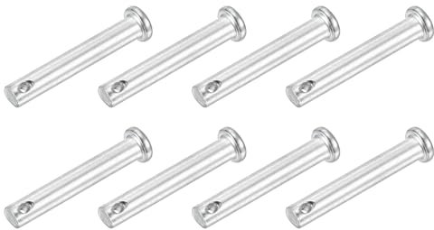sourcing map 8Pcs 1/4x1-1/2 Single Hole Clevis Pins, Carbon Steel Flat Head Single Hole Clevis Pins for Mechanics Repair, Furniture Installation, Industrial Equipment, DIY (Blue White)