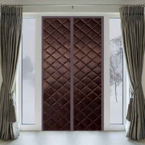Cortinas Termicas Aislantes Frio y Calor, 140x185cm Cortina Puerta Exterior Cortinas Aislantes Termicas Aislamiento Acústico Anti-Frio,para La Sala De Aire Acondicionado(Café)