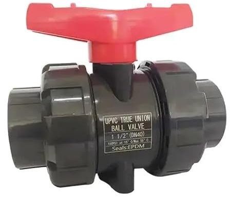 HBGNZU 1PC 20/25/32/40/50/63/mm PVC Rohr Union Ventile Armaturen kugelhähne Garten Bewässerung Wasser Rohr Stecker Aquarium Adapter(Inner Dia 40mm)