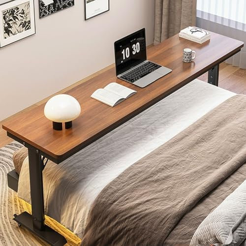 DSEWTEZXI Modern höhenverstellbar laptoptisch, Schlafzimmer betttisch mit Rollen, Standing Desk auf Rollen, Mobile computertisch auf Rollen, pflegebett beistelltisch, für Zuhause und das Büro.