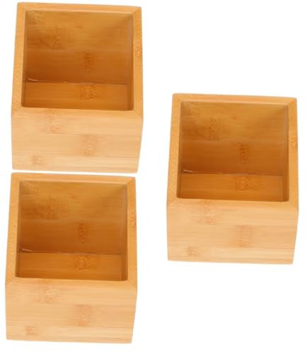 DECHOUS 3 Pcs Tea Storage Box Hotel Tea Bag Carrier Wooden Sugar Bag Case Decorative Storage for Home Office Shop