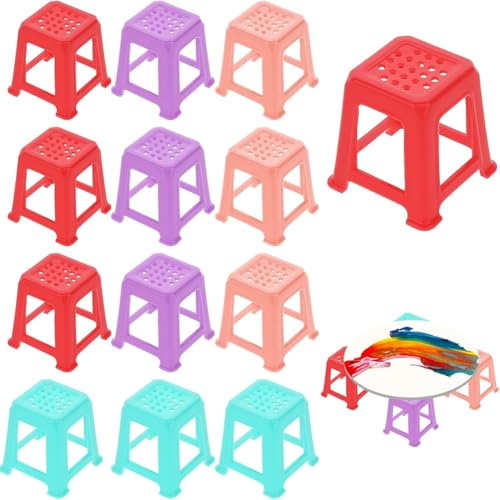 Wupiusa 12 Stück Leinwandständer zum Malen, Farbständer, Mini-Leinwandfüße, Erhöhungen, Flüssiges Malzubehör, Acryl-Gießfarbe