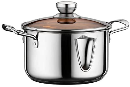 ETZRYSYB Pentola per zuppa, pentola a vapore in acciaio inossidabile, pentola per latte, pentola per orecchie in acciaio composito, separatore di olio, forno elettromagnetico, applicabile agli