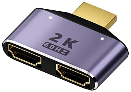 QUEENYARD compatible HDMI Splitter Converter 1 In 2 Out Amplifier HDCP 2K/1080P Dual Display For HDTV DVD