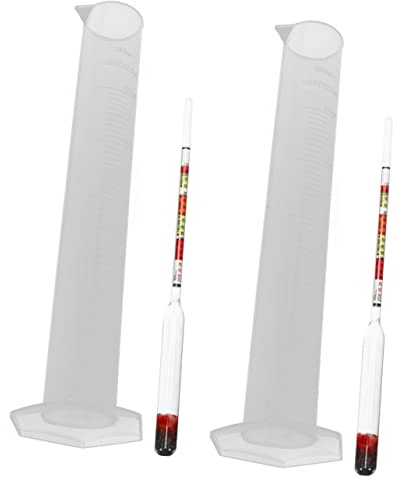 Gatuida 2 Set Alcolimetri Tripla Scala per Vino con Provetta Misurazione Strumento Portatile per Test Specifica e Zuccheri nella Fermentazione