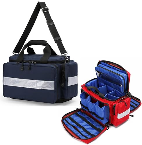 JuanNest Medizinische Tasche Leer, Notfallrucksack,Rettungsrucksack,Fluchtrucksack,Krankenschwester,Erste-Hilfe-Tasche Für Ärzte,EMS-Profis,Erste-Hilfe-Sets Für Haushalt Arbeitsplatz,Mehrere Fächer A