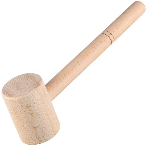 HOMSFOU Martello per la lavorazione del legno con manico ergonomico in legno, connessione stabile, strumento leggero per fai da te in pelle e applicazioni di lavorazione del legno