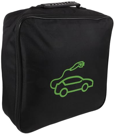 TOBBOMEY Ev Charger Storage Bag Large Capacity Fire Retardant Ev Cable Organizer Case Portable Protector Storage Box for Electric Vehicle Accessories