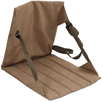 XZXCVN Coussin de Stade Pliable avec Dossier, Tissu Oxford 600D, Léger et Portable, Khaki - Confort Renforcé, Stockage Mesh, pour Camping et Activités Extérieures