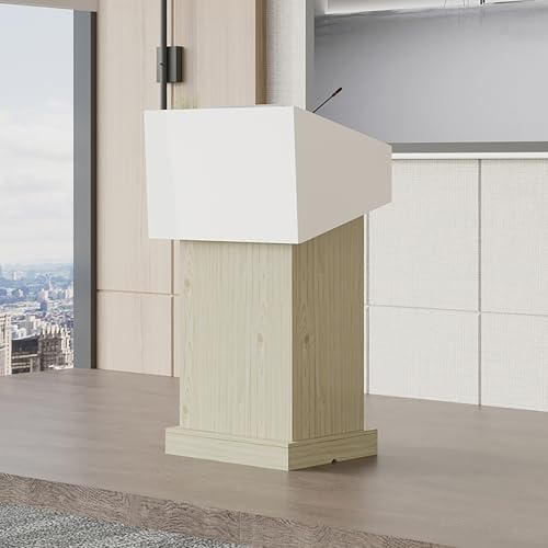 Acivirdde Portable Lectern with Casters and Storage Space, Suitable for Classrooms, Churches, Concerts, and Lectures, Standing Lectern.