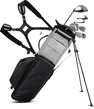 Golfbag, multifunktionell golfbag for män, 8-vägsavdelare och lätt, bekväm tillgänglig(Black)