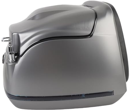 Vvikizy Wasserdichtes Motorrad-Topcase, 38 L, Universelle Passform, Schlüsselschloss-Grundplatte für Helmhandschuhe, ABS-Retro-Design für Motorräder und Motorroller (Grau)