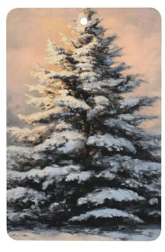 Lot de 4 désodorisants vintage pour voiture Motif sapin de Noël dans la neige