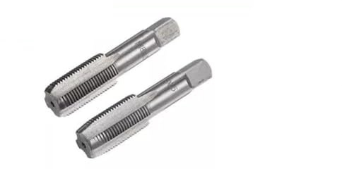 ZYWUOY Lot de 2 tarauds métriques à main droite en acier rapide (HSS) pour taraudage traversant et trou borgne 18 mm x 1,5 mm avec filetage de 36 mm