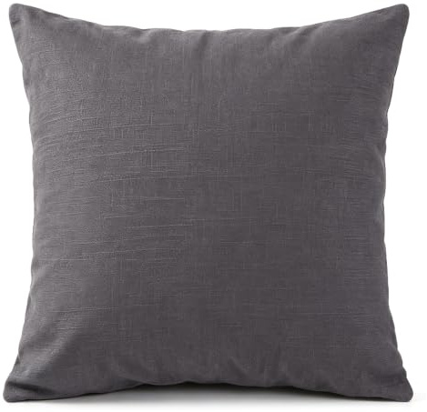 Yimafaner Mörkgrå dekorkudde, prydnadskudde överdrag med kärna för soffa stol soffa, 50 x 50 cm