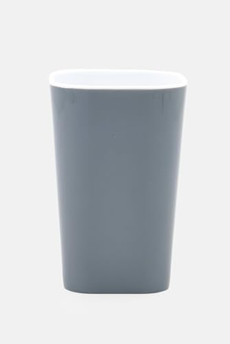 Kela 22921 Becher Nora aus Kunststoff in Grau/Weiß, Plastik, 7,5 x 7,5 x 12 cm