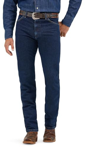 Wrangler Herr Tapered Big & Tall Rugged Wear klassisk passform, Rough Wash Indigo, 29W / 32L
