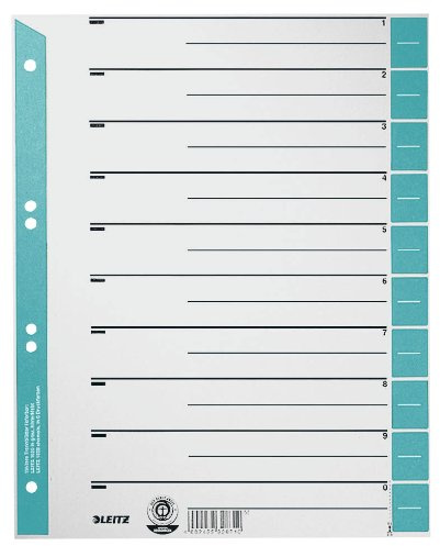 100 LEITZ Trennblätter 1652 / hellblau / 230 g/m² / DIN A4