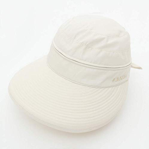 Qchomee Sonnenhut Damen Sonnenhut Strandhut Tennishut Golf Faltbarer Hut Anti-UV-Hut mit Reißverschluss Sonnenschutz Breite Krempe Kappe Leerer Zylinder für Reisen Bergsteigen Wandern Besuch (Beige)