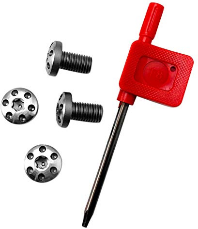 GeKLok 1911 greppskruvar, 4 O-ringar, T10 Torx-nyckel, snygg svart 1911 skruvar, hane gängade klämknoppar grepp tumskruv (vit)
